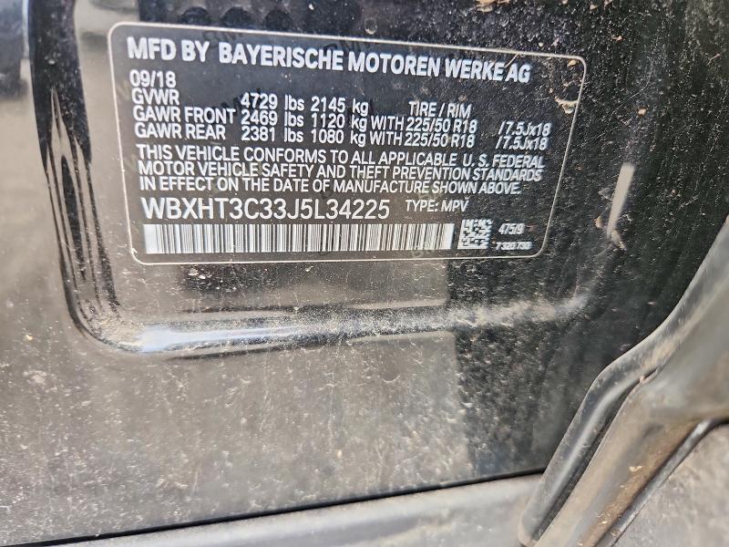 49739596 :رقم المزاد ، WBXHT3C33J5L34225 vin ، 2018 Bmw X1 مزاد بيع