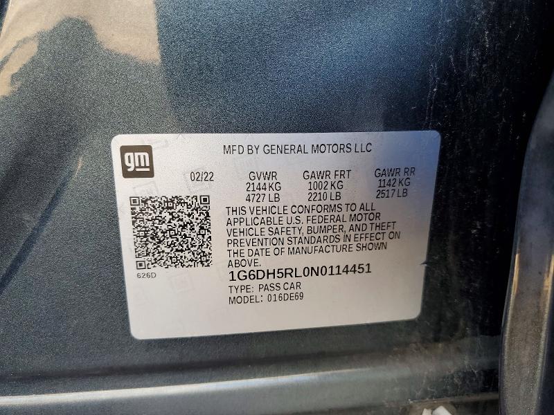 Продаж на аукціоні авто 2022 Cadillac Ct4-v, vin: 1G6DH5RL0N0114451, номер лоту: 48106446
