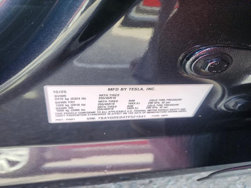 Продаж на аукціоні авто 2026 Tesla Model Y, vin: 7SAYGDED4TF521541, номер лоту: 50411426