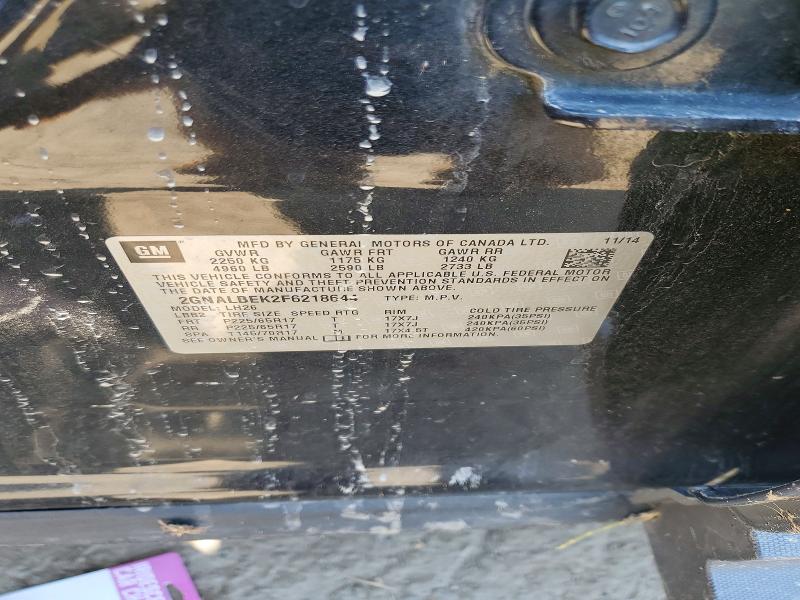 49182786 :رقم المزاد ، 2GNALBEK2F6218644 vin ، 2015 Chevrolet Equinox مزاد بيع