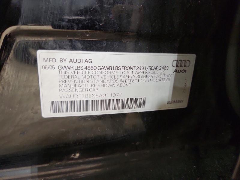 Aukcja sprzedaży 2006 Audi A4, vin: WAUDF78EX6A011077, numer aukcji: 51929176