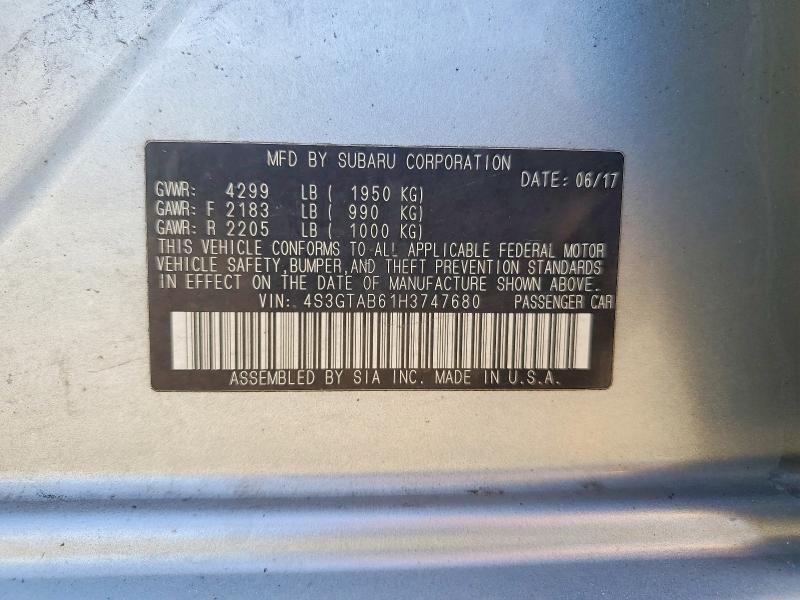 Aukcja sprzedaży 2017 Subaru Impreza, vin: 4S3GTAB61H3747680, numer aukcji: 48877926
