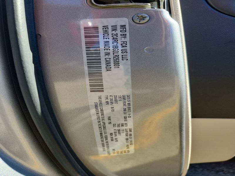2020 Chrysler Pacifica მანქანა იყიდება აუქციონზე, vin: 2C4RC1BG0LR268801, აუქციონის ნომერი: 47384236