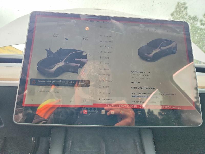 2023 Tesla Model Y მანქანა იყიდება აუქციონზე, vin: 7SAYGDEE6PA106085, აუქციონის ნომერი: 47947606