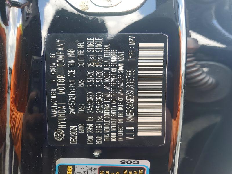 48236166 :رقم المزاد ، KM8R34GEXSU896788 vin ، 2025 Hyundai Palisade مزاد بيع
