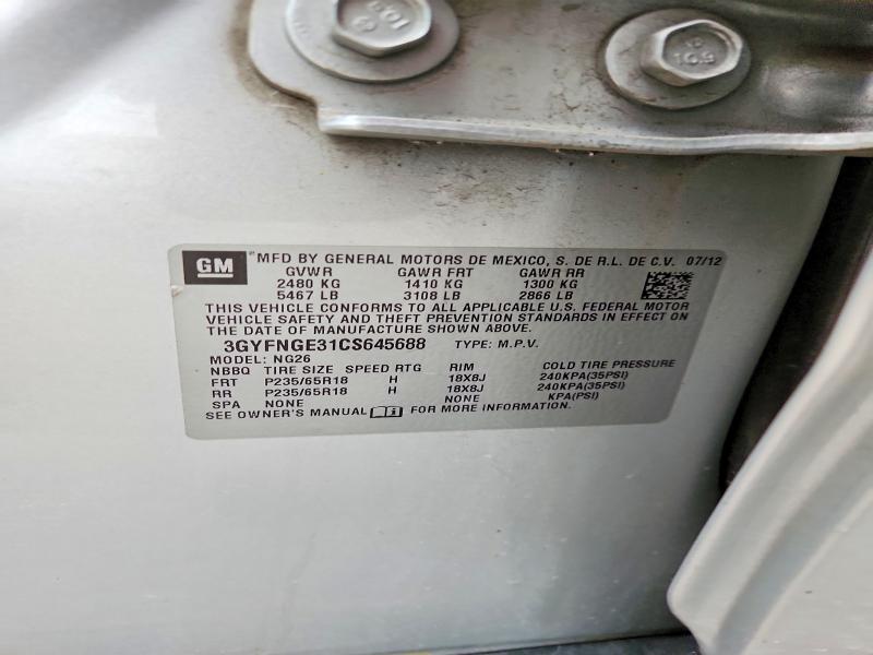 Продажа на аукционе авто 2012 Cadillac Srx, vin: 3GYFNGE31CS645688, номер лота: 48869256