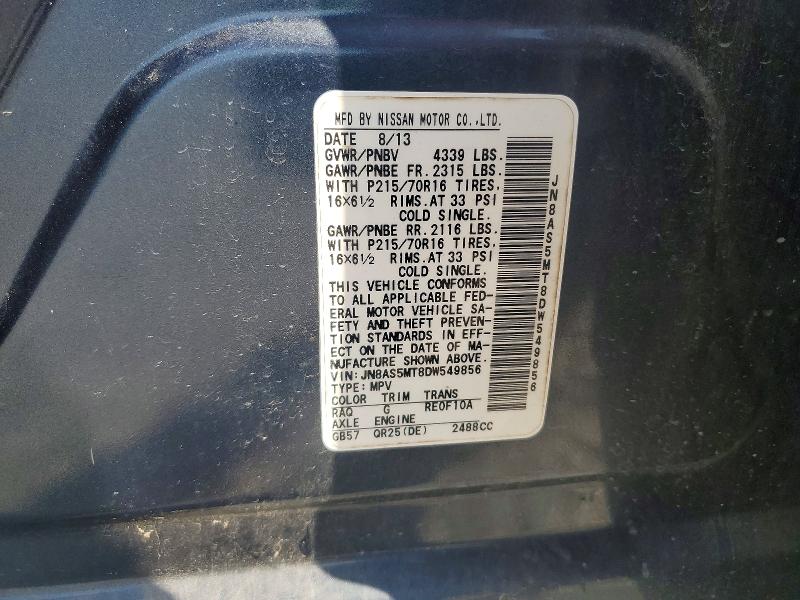 Продажа на аукционе авто 2013 Nissan Rogue, vin: JN8AS5MT8DW549856, номер лота: 50503786