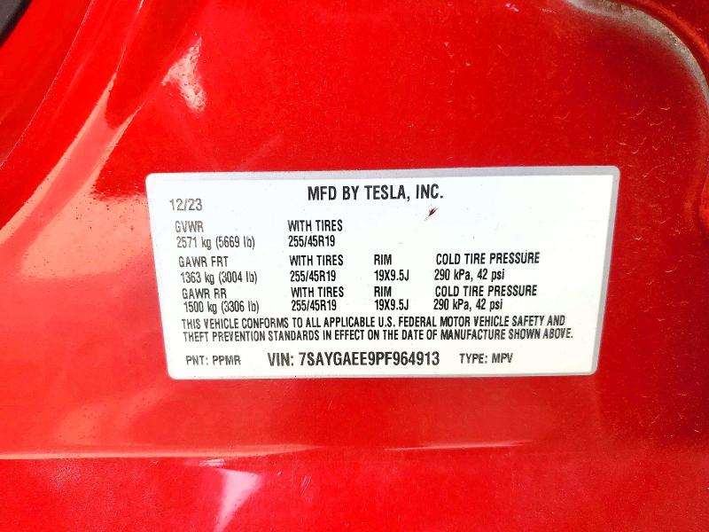 Aukcja sprzedaży 2023 Tesla Model Y, vin: 7SAYGAEE9PF964913, numer aukcji: 50119496