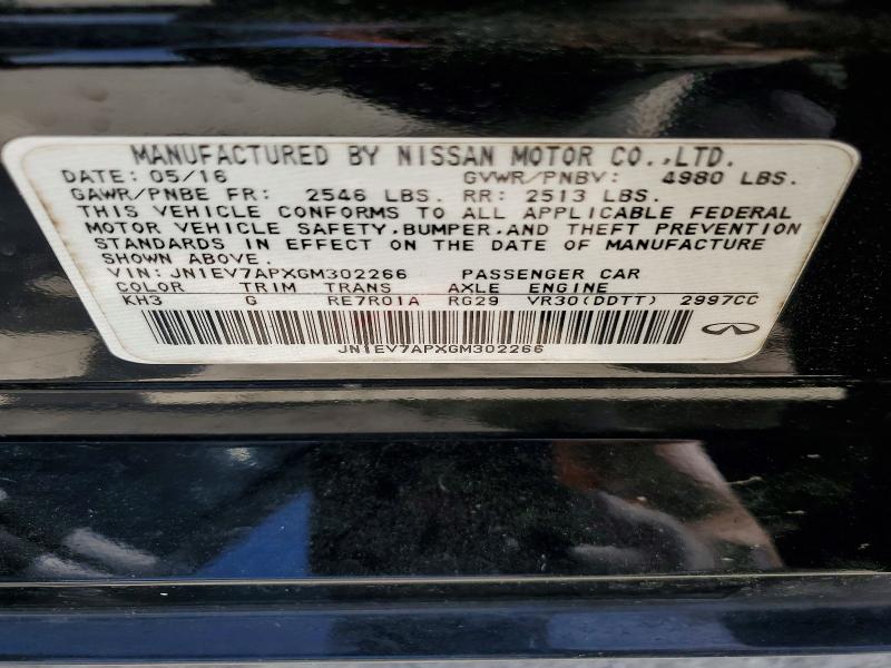 Aukcja sprzedaży 2016 Infiniti Q50, vin: JN1EV7APXGM302266, numer aukcji: 50793976
