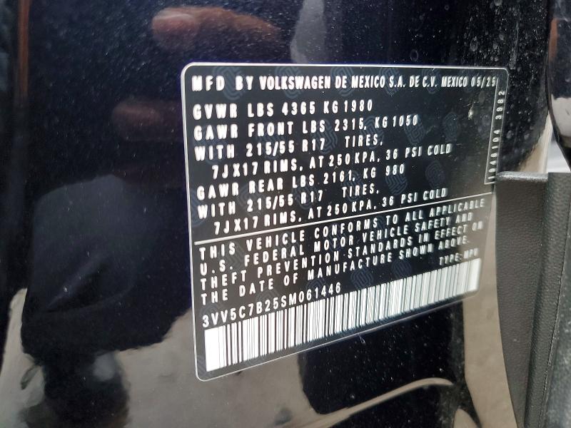 2025 Volkswagen Taos მანქანა იყიდება აუქციონზე, vin: 3VV5C7B25SM061446, აუქციონის ნომერი: 50803246