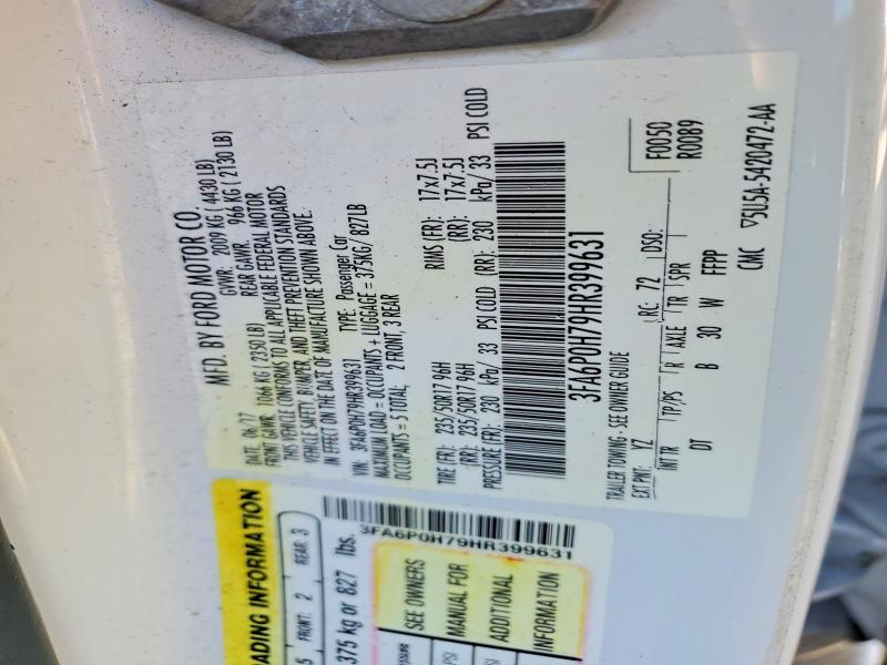 Продажа на аукционе авто 2017 Ford Fusion, vin: 3FA6P0H79HR399631, номер лота: 46781796