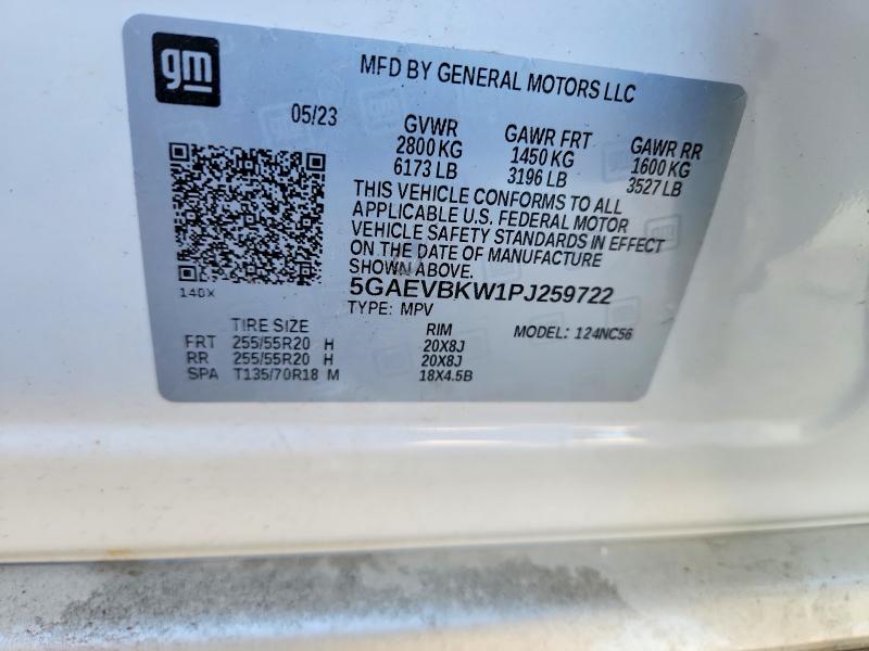 48215996 :رقم المزاد ، 5GAEVBKW1PJ259722 vin ، 2023 Buick Enclave مزاد بيع