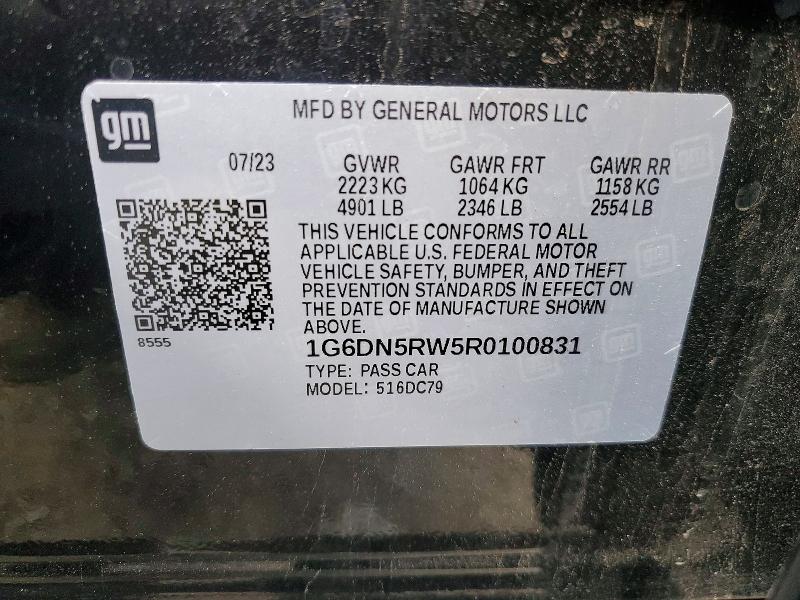 2024 Cadillac Ct5 მანქანა იყიდება აუქციონზე, vin: 1G6DN5RW5R0100831, აუქციონის ნომერი: 49433206