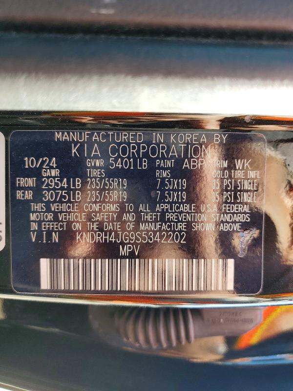 49158016 :رقم المزاد ، KNDRH4JG9S5342202 vin ، 2025 Kia Sorento مزاد بيع