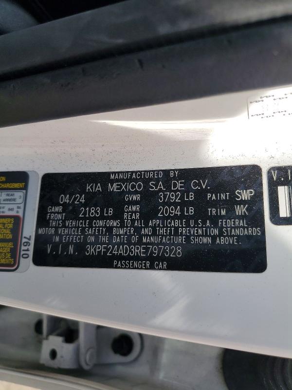 Продаж на аукціоні авто 2024 Kia Forte, vin: 3KPF24AD3RE797328, номер лоту: 50445836