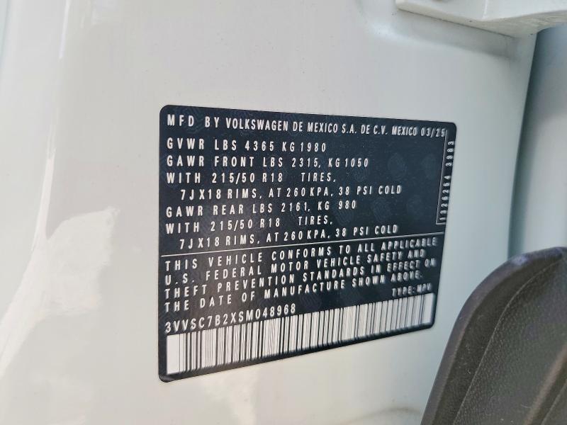 Aukcja sprzedaży 2025 Volkswagen Taos, vin: 3VVSC7B2XSM048968, numer aukcji: 50835746