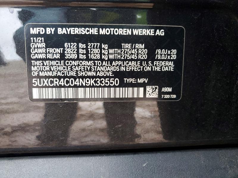 Aukcja sprzedaży 2022 Bmw X5, vin: 5UXCR4C04N9K33550, numer aukcji: 41627766