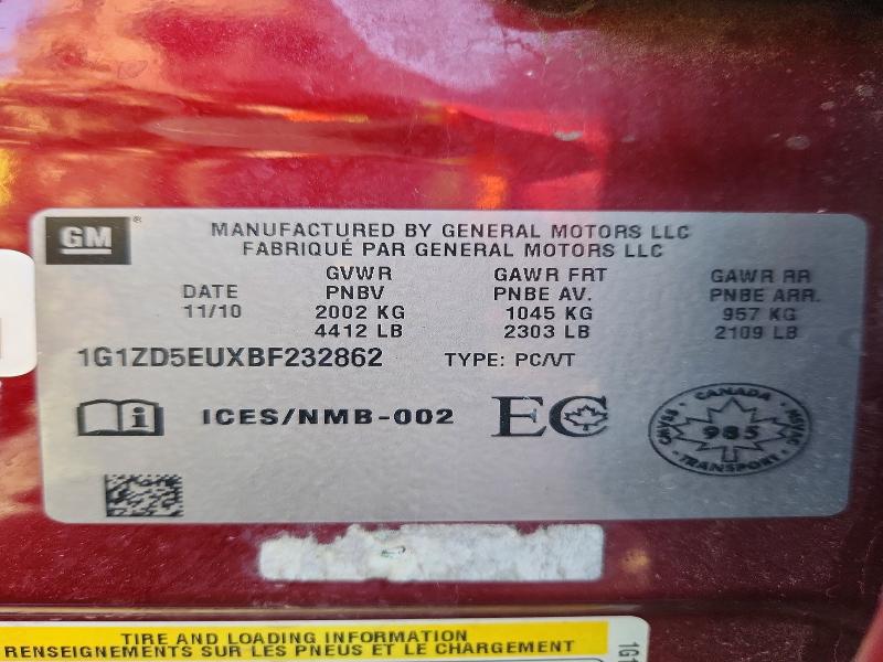 Продаж на аукціоні авто 2011 Chevrolet Malibu, vin: 1G1ZD5EUXBF232862, номер лоту: 51113196