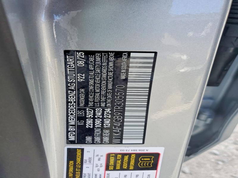 51110426 :رقم المزاد ، W1KAF4GB9TR305570 vin ، 2026 Mercedes-benz C مزاد بيع