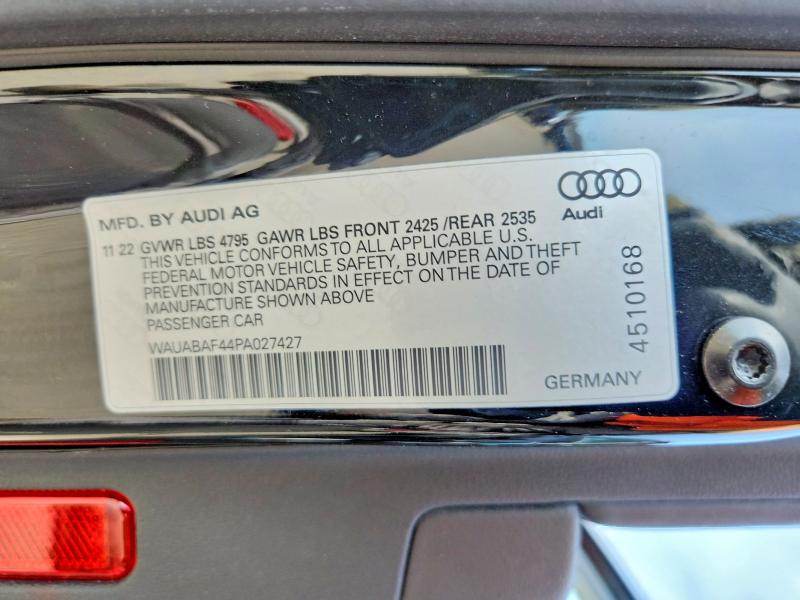 Продажа на аукционе авто 2023 Audi A4, vin: WAUABAF44PA027427, номер лота: 50216196