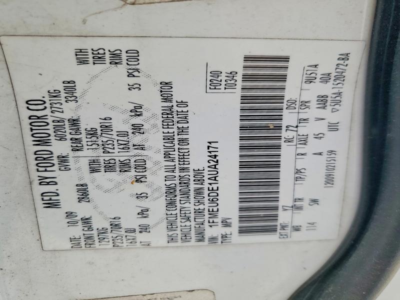 2010 Ford Explorer მანქანა იყიდება აუქციონზე, vin: 1FMEU6DE1AUA24171, აუქციონის ნომერი: 49014106