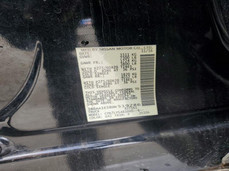 Продажа на аукционе авто 2017 Nissan Titan, vin: 1N6AA1E58HN519286, номер лота: 51449466