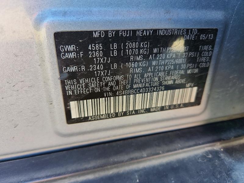 Aukcja sprzedaży 2013 Subaru Outback, vin: 4S4BRBCC4D3324326, numer aukcji: 51544016
