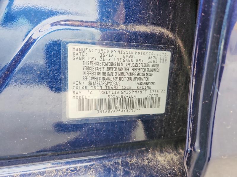 Aukcja sprzedaży 2018 Nissan Sentra, vin: 3N1AB7AP9JY309379, numer aukcji: 52030956