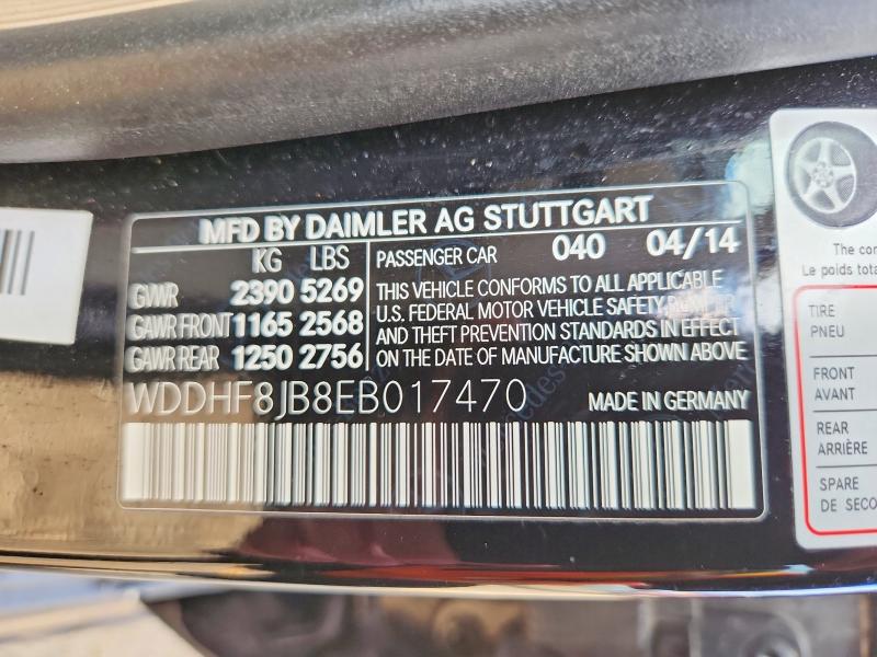 Aukcja sprzedaży 2014 Mercedes-benz E, vin: WDDHF8JB8EB017470, numer aukcji: 50702896