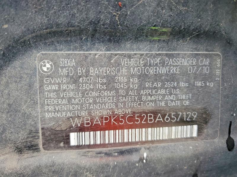 Продажа на аукционе авто 2011 Bmw 328, vin: WBAPK5C52BA657129, номер лота: 51281356
