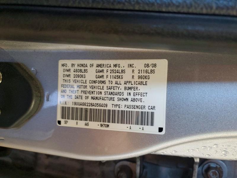 49877446 :رقم المزاد ، 19UUA66228A056409 vin ، 2008 Acura Tl مزاد بيع