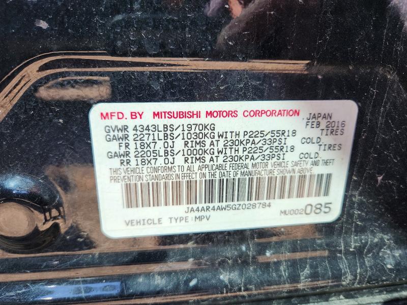 2016 Mitsubishi Outlander Sport მანქანა იყიდება აუქციონზე, vin: JA4AR4AW5GZ028784, აუქციონის ნომერი: 50856476