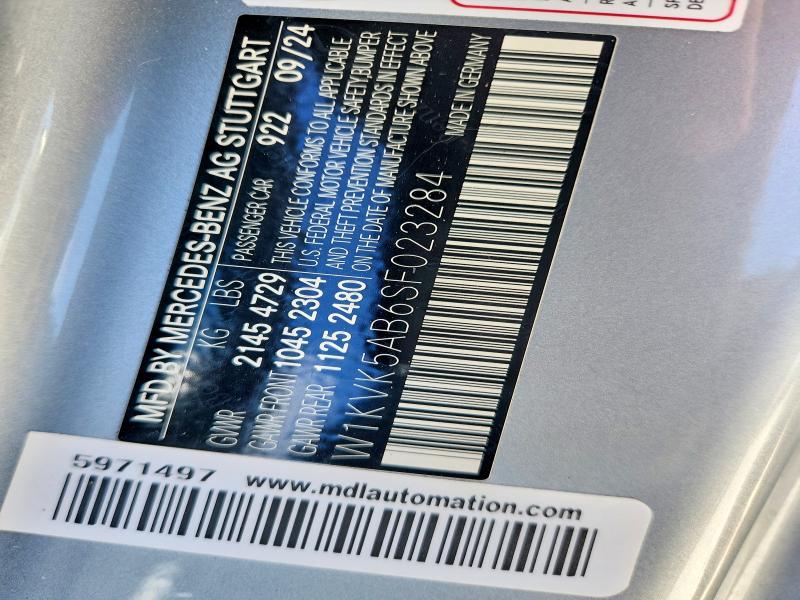 2025 Mercedes-benz Sl მანქანა იყიდება აუქციონზე, vin: W1KVK5AB6SF023284, აუქციონის ნომერი: 49388736