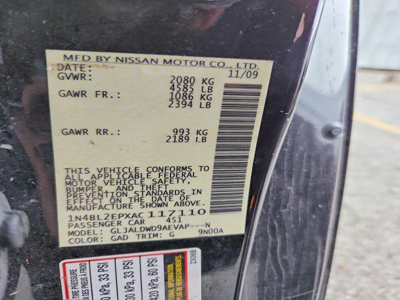 Продажа на аукционе авто 2010 Nissan Altima, vin: 1N4BL2EPXAC117110, номер лота: 48898916