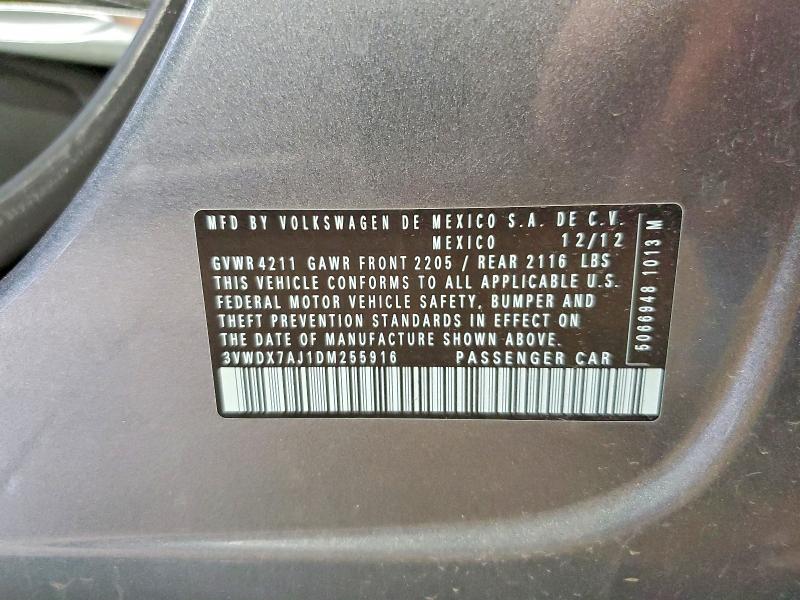 Продаж на аукціоні авто 2013 Volkswagen Jetta, vin: 3VWDX7AJ1DM255916, номер лоту: 50177636