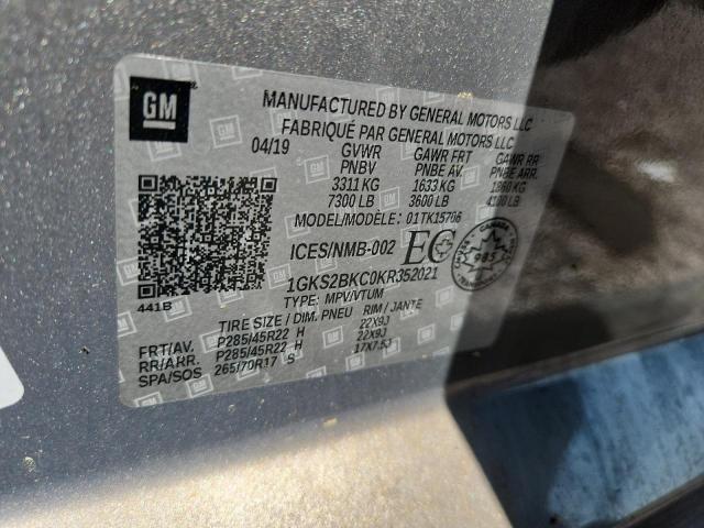 2019 Gmc Yukon მანქანა იყიდება აუქციონზე, vin: 1GKS2BKC0KR352021, აუქციონის ნომერი: 50226376