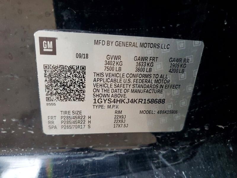 Aukcja sprzedaży 2019 Cadillac Escalade, vin: 1GYS4HKJ4KR158688, numer aukcji: 49841176