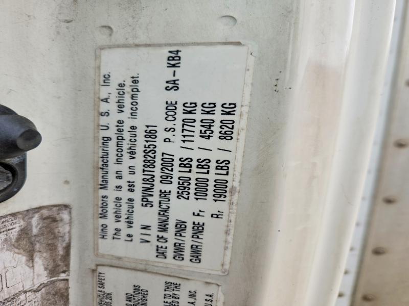 2008 Hino 258/268 მანქანა იყიდება აუქციონზე, vin: 5PVNJ8JT882S51861, აუქციონის ნომერი: 50925266