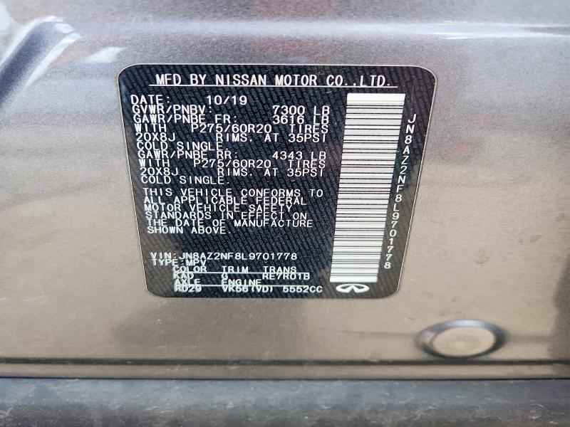 Продажа на аукционе авто 2020 Infiniti Qx80, vin: JN8AZ2NF8L9701778, номер лота: 48788766