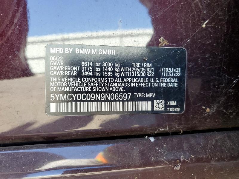 Aukcja sprzedaży 2022 Bmw X6, vin: 5YMCY0C09N9N06597, numer aukcji: 47626916