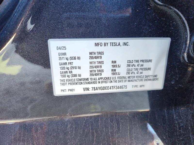 Продаж на аукціоні авто 2026 Tesla Model Y, vin: 7SAYGDEE4TF344675, номер лоту: 48954506