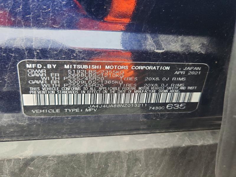 Aukcja sprzedaży 2022 Mitsubishi Outlander, vin: JA4J4UA88NZ013211, numer aukcji: 51648316