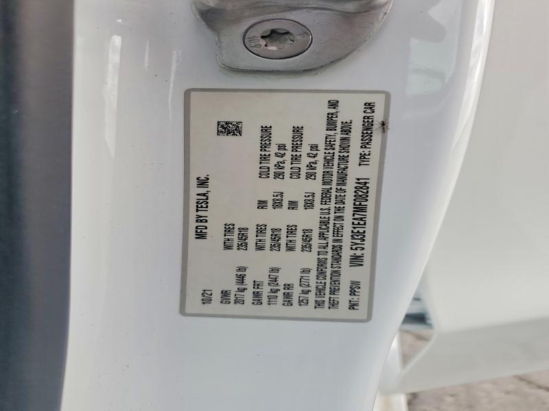 Продаж на аукціоні авто 2021 Tesla Model 3, vin: 5YJ3E1EA7MF082841, номер лоту: 49944156