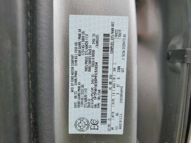 47973376 :رقم المزاد ، 1FTFW1E55PFC53034 vin ، 2023 Ford F150 مزاد بيع