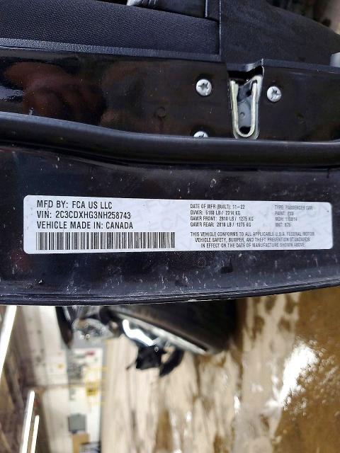 Aukcja sprzedaży 2022 Dodge Charger, vin: 2C3CDXHG3NH258743, numer aukcji: 50648776