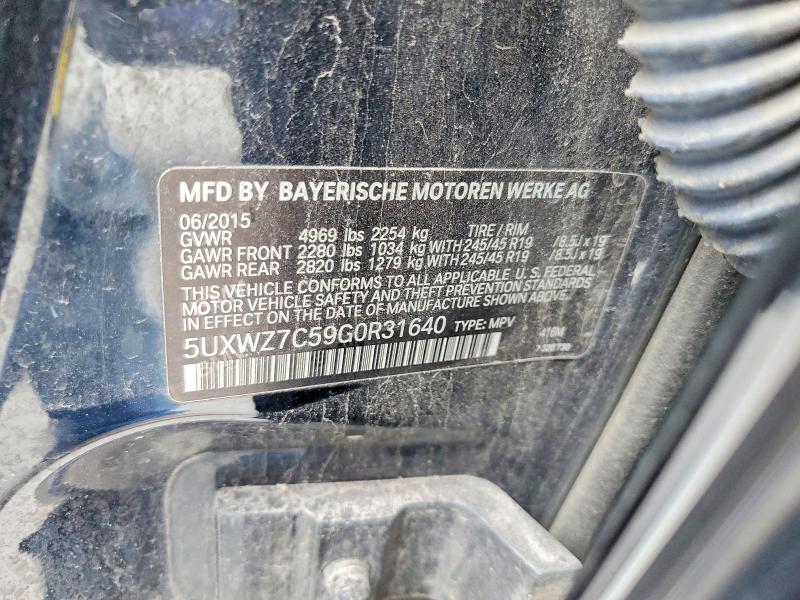 49323606 :رقم المزاد ، 5UXWZ7C59G0R31640 vin ، 2016 Bmw X3 مزاد بيع