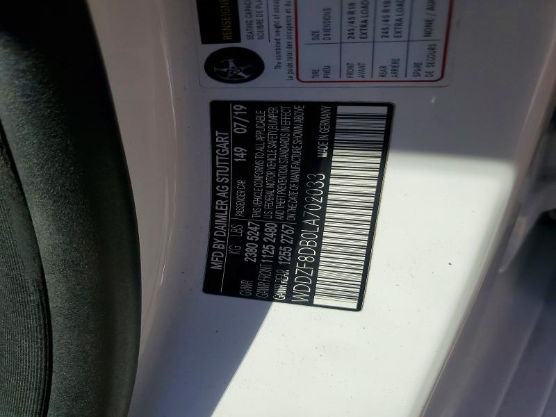 Aukcja sprzedaży 2020 Mercedes-benz E, vin: WDDZF8DB0LA702033, numer aukcji: 51718496