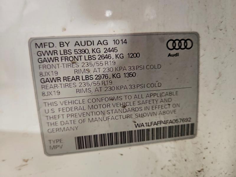 Продажа на аукционе авто 2015 Audi Q5, vin: WA1LFAFP4FA057692, номер лота: 48802716
