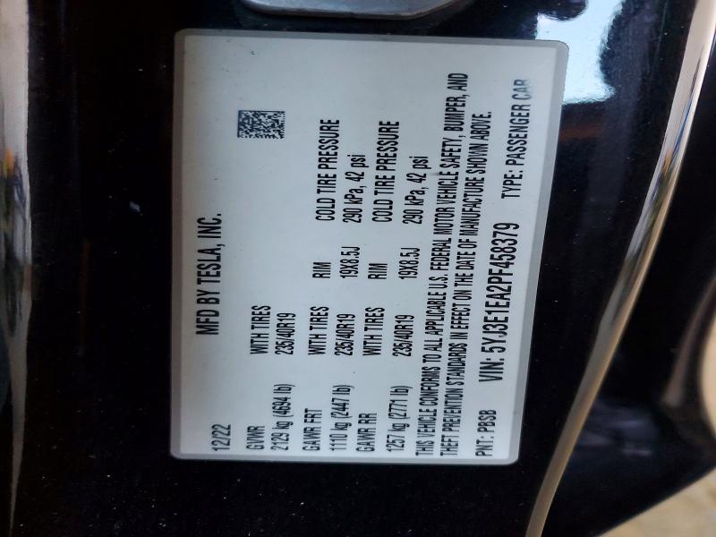 Auction sale of the 2023 Tesla Model 3, vin: 5YJ3E1EA2PF458379, lot number: 48836946