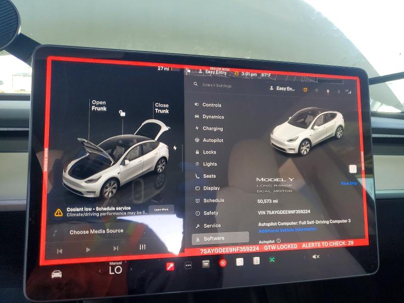 Aukcja sprzedaży 2022 Tesla Model Y, vin: 7SAYGDEE9NF359224, numer aukcji: 50328256